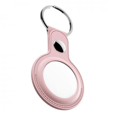 KeyBudz AirTag Nyckelring  - Snap Ring - 1 Pack - Konstläder - Rosa