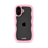 Holdit iPhone 17 Wavy Skal - Pink / Transparent