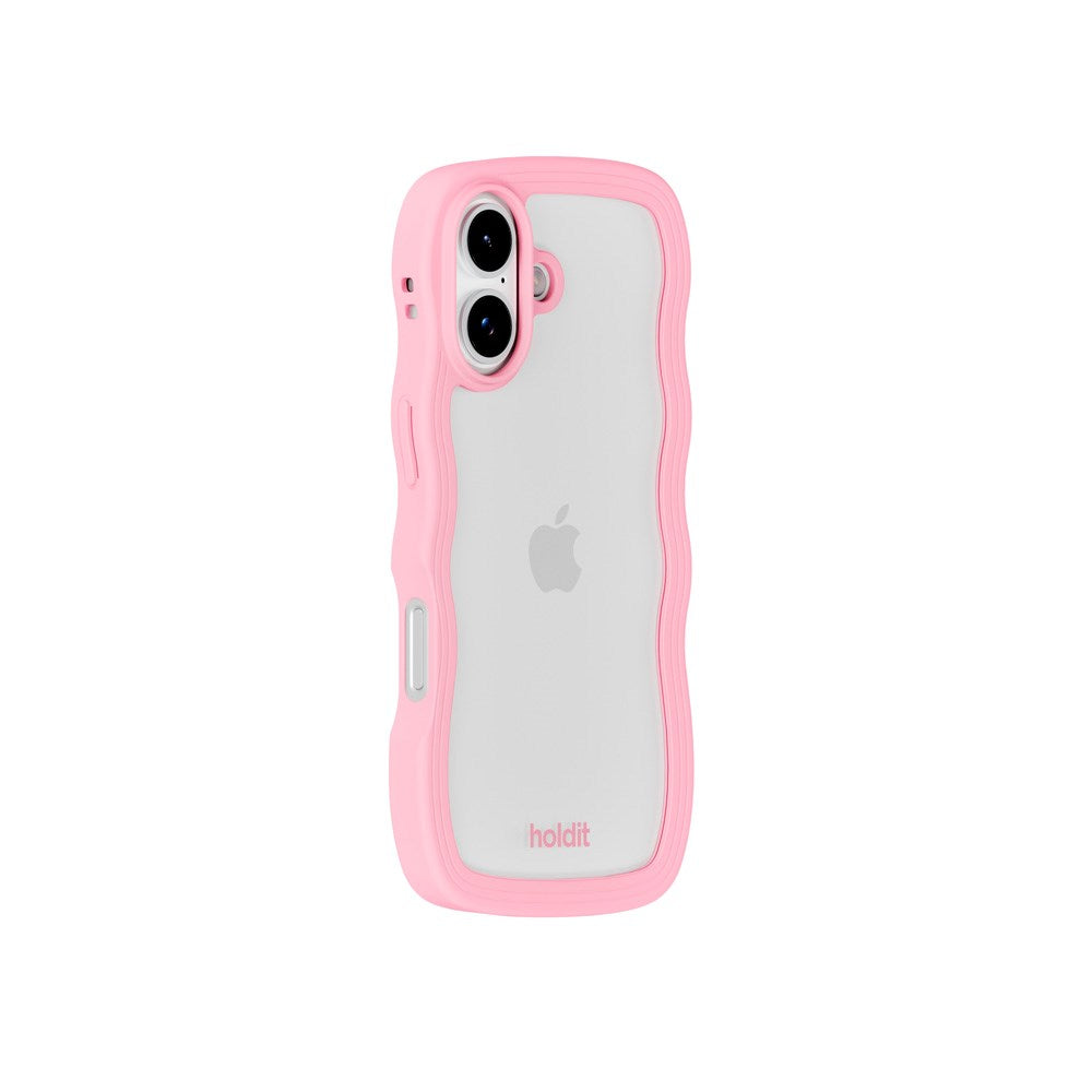 Holdit iPhone 17 Wavy Skal - Pink / Transparent