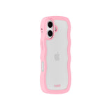 Holdit iPhone 17 Wavy Skal - Pink / Transparent