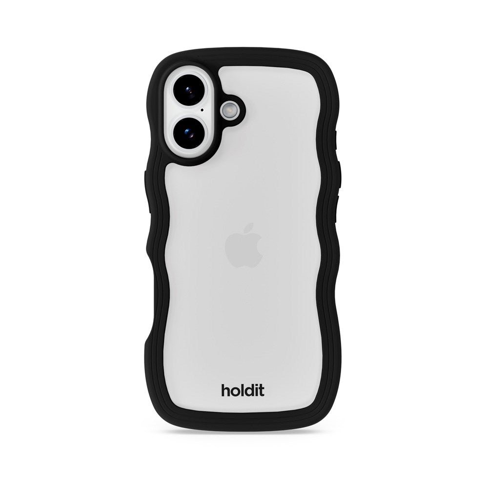 Holdit iPhone 17 Wavy Skal - Black / Transparent