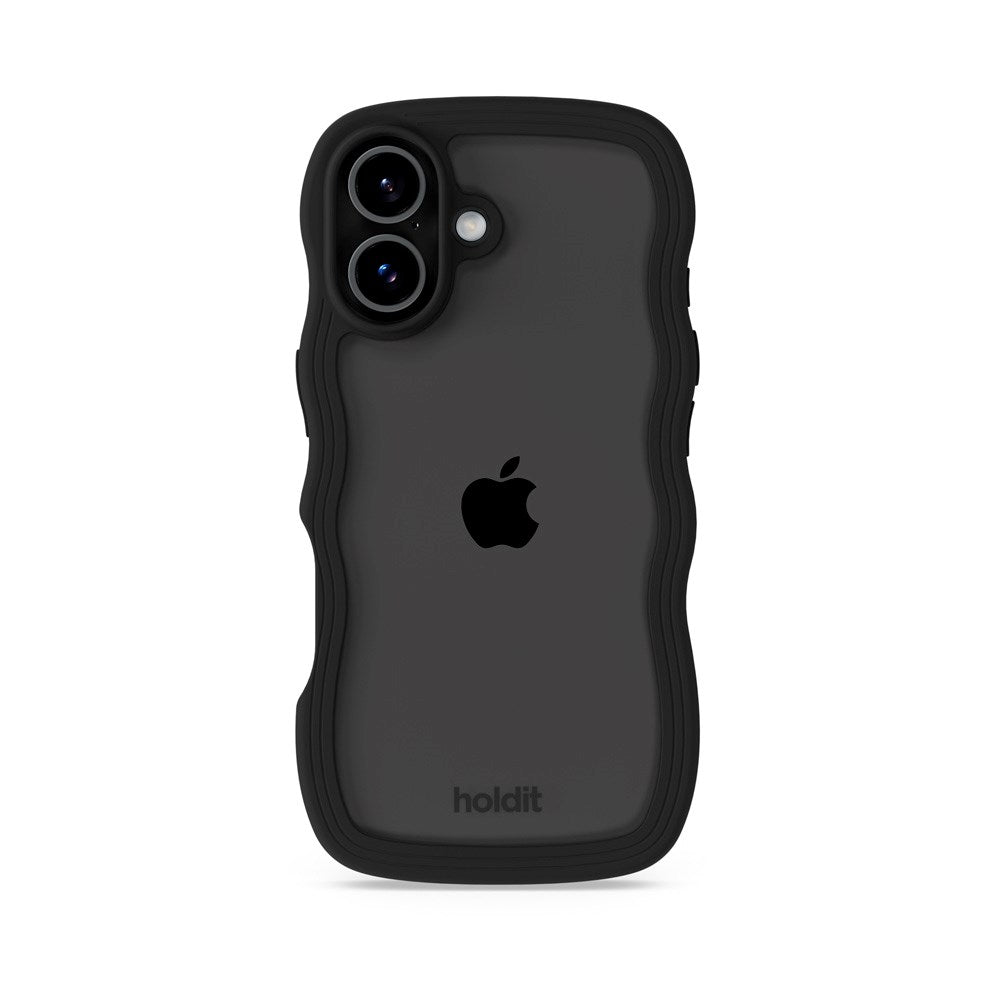 Holdit iPhone 17 Wavy Skal - Black / Transparent