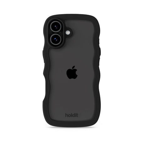 Holdit iPhone 17 Wavy Skal - Black / Transparent