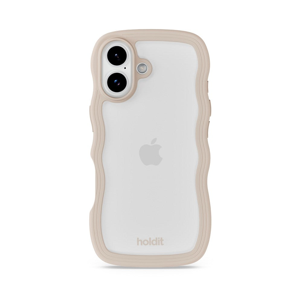 Holdit iPhone 17 Wavy Skal - Light Beige / Transparent