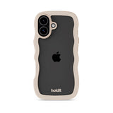 Holdit iPhone 17 Wavy Skal - Light Beige / Transparent