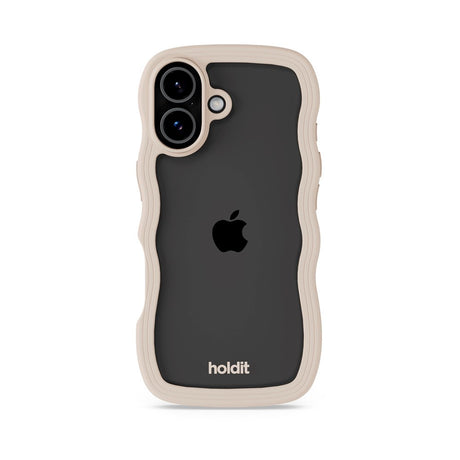 Holdit iPhone 17 Wavy Skal - Light Beige / Transparent