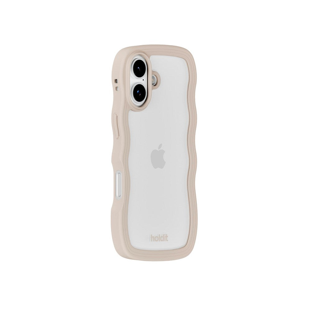 Holdit iPhone 17 Wavy Skal - Light Beige / Transparent