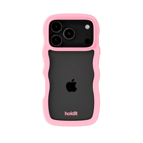 Holdit iPhone 17 Pro Wavy Skal - Pink / Transparent
