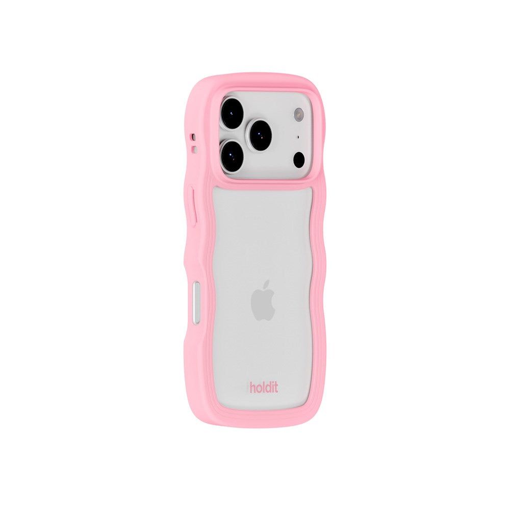 Holdit iPhone 17 Pro Wavy Skal - Pink / Transparent