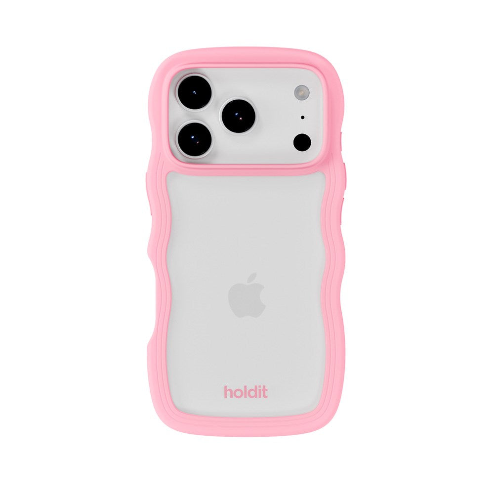 Holdit iPhone 17 Pro Max Wavy Skal - Pink / Transparent