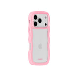 Holdit iPhone 17 Pro Max Wavy Skal - Pink / Transparent