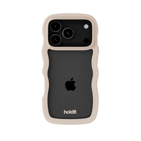 Holdit iPhone 17 Pro Max Wavy Skal - Light Beige / Transparent