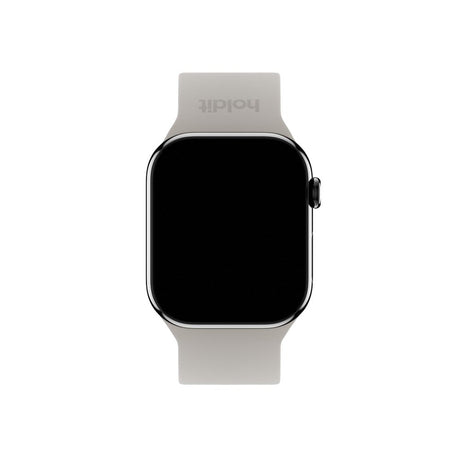 Apple Watch (38/40/SE/41/42mm) Holdit Silikon Klockarmband med Metallspänne - Taupe