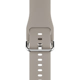 Apple Watch (38/40/SE/41/42mm) Holdit Silikon Klockarmband med Metallspänne - Taupe