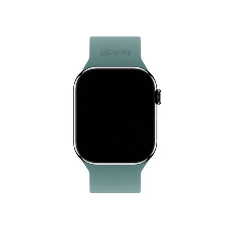 Apple Watch (38/40/SE/41/42mm) Holdit Silikon Klockarmband med Metallspänne - Moss Green