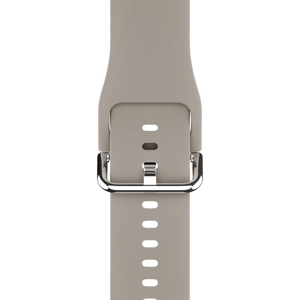 Apple Watch (42/44/SE/45/46/49mm) Holdit Silikon Klockarmband med Metallspänne - Taupe