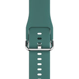 Apple Watch (42/44/SE/45/46/49mm) Holdit Silikon Klockarmband med Metallspänne - Moss Green