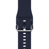 Apple Watch (42/44/SE/45/46/49mm) Holdit Silikon Klockarmband med Metallspänne - Navy Blue