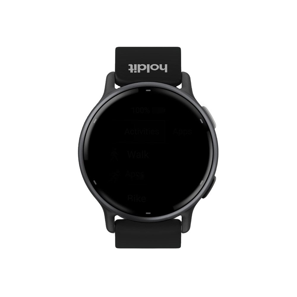 Universal Holdit Silikon Klockarmband med Metallspänne (20mm) - Svart