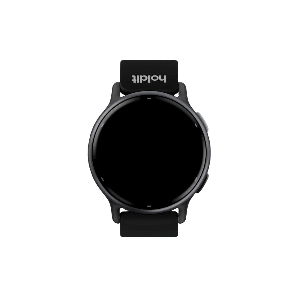 Universal Holdit Silikon Klockarmband med Metallspänne (22mm) - Svart