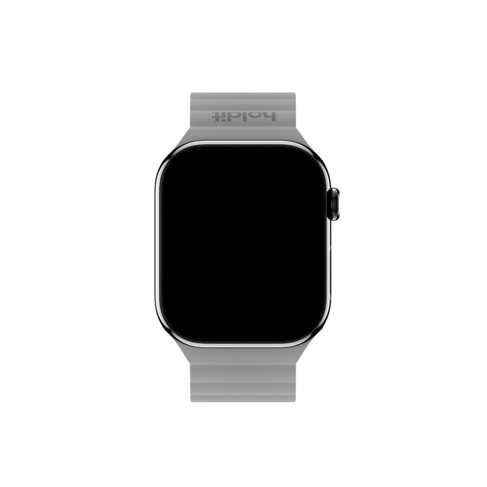 Apple Watch (38/40/SE/41/42mm) Holdit Silicone Magnet Klockarmband - Grå / Blå