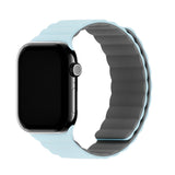 Apple Watch (38/40/SE/41/42mm) Holdit Silicone Magnet Klockarmband - Grå / Blå