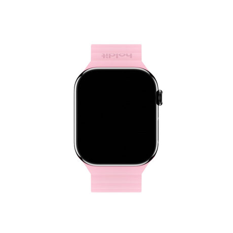 Apple Watch (38/40/SE/41/42mm) Holdit Silicone Magnet Klockarmband - Rosa / Beige