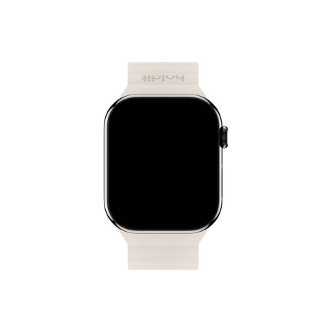 Apple Watch (38/40/SE/41/42mm) Holdit Silicone Magnet Klockarmband - Ljusbeige / Beige