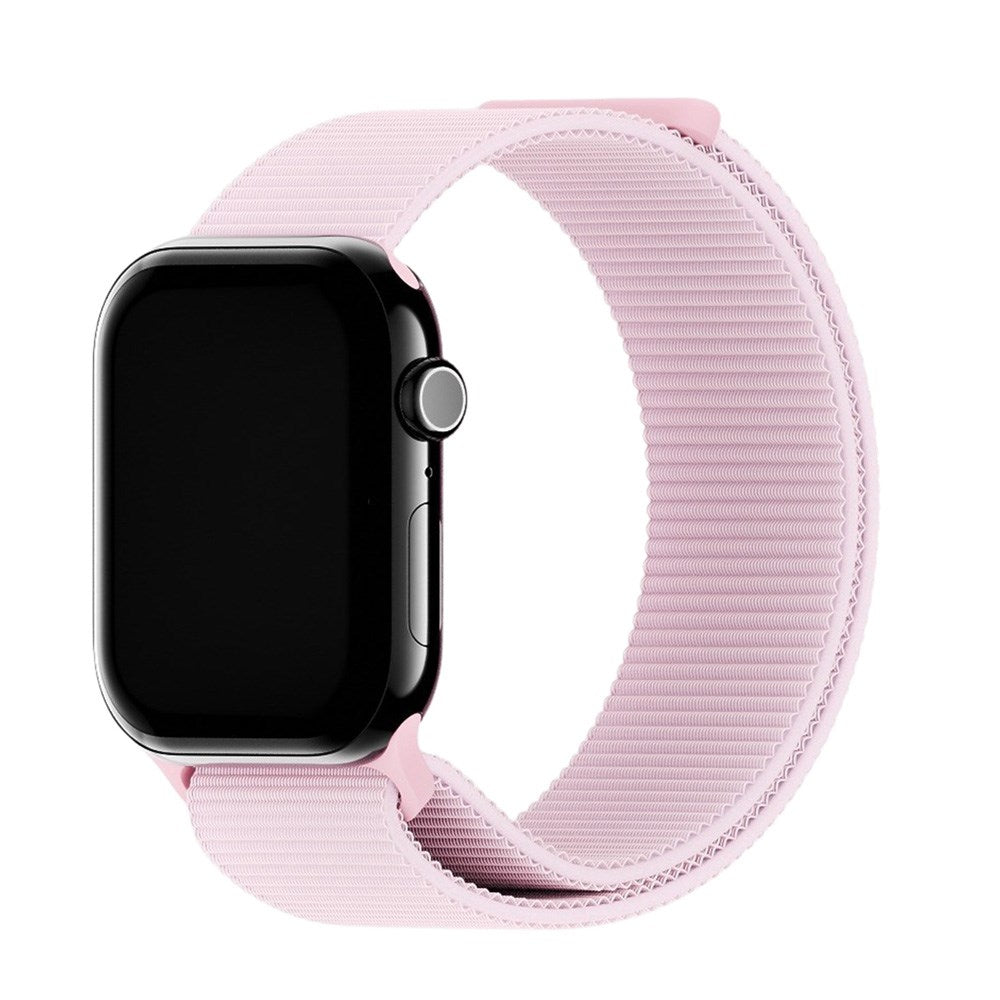 Apple Watch (38/40/SE/41/42mm) Holdit Nylon Klockarmband med Kardborreknäppning - Rosa