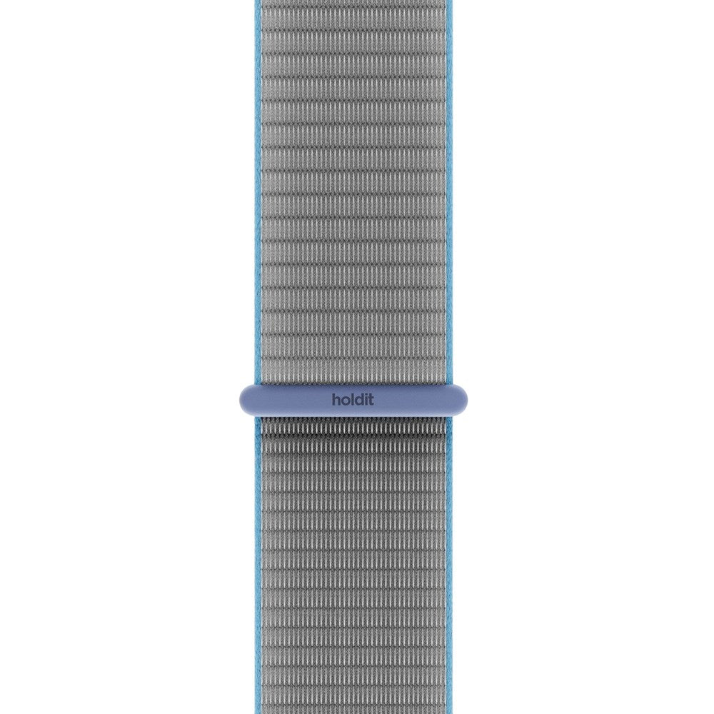Apple Watch (38/40/SE/41/42mm) Holdit Nylon Klockarmband med Kardborreknäppning - Grå / Blå