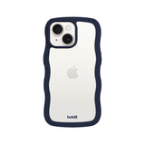 Holdit iPhone 16e / 15 / 14 / 13 Wavy Skal - Midnight Blue / Transparent