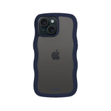 Holdit iPhone 16e / 15 / 14 / 13 Wavy Skal - Midnight Blue / Transparent