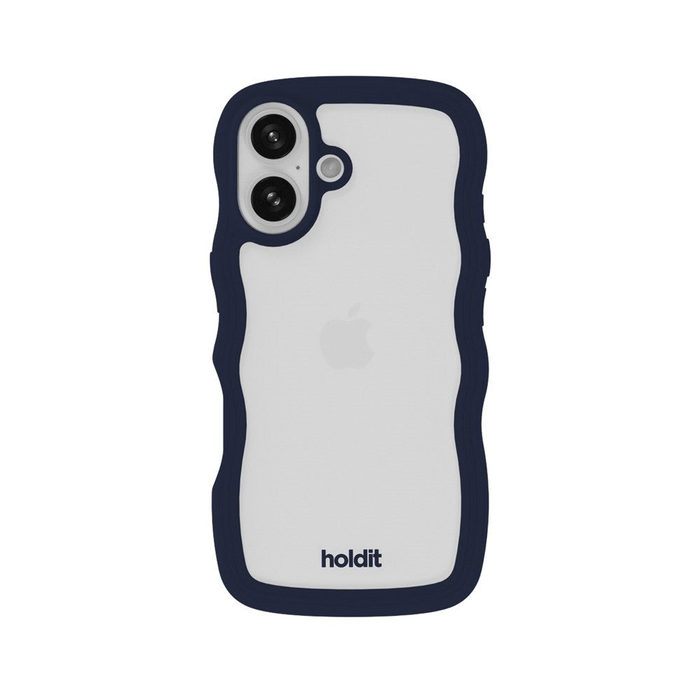Holdit iPhone 16 Wavy Skal - Midnight Blue / Transparent