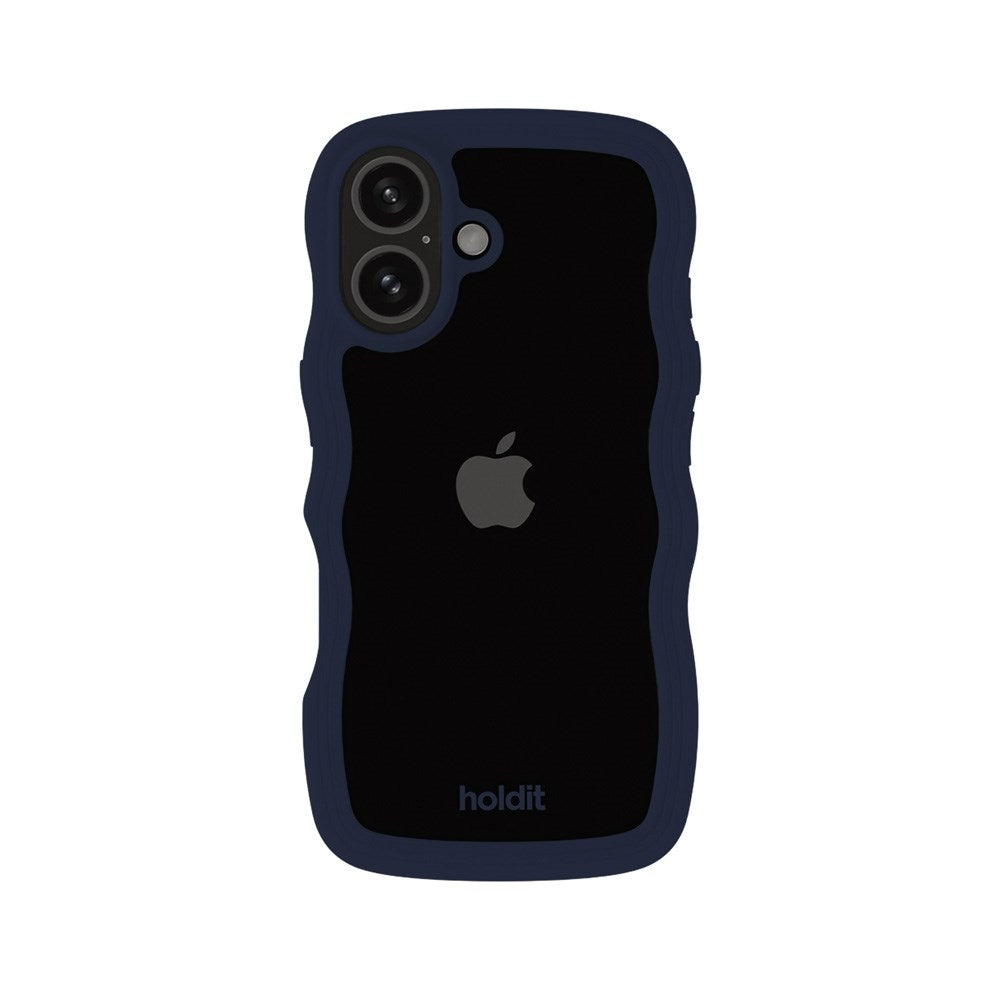 Holdit iPhone 16 Wavy Skal - Midnight Blue / Transparent