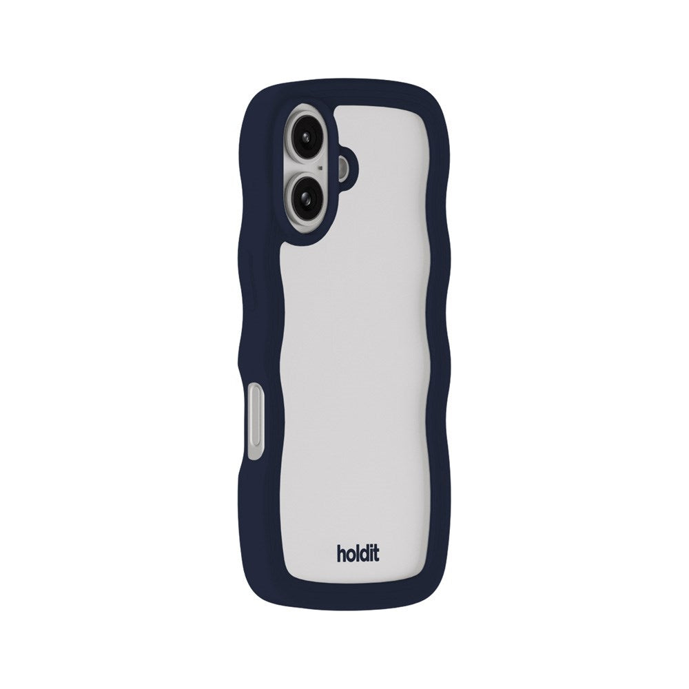 Holdit iPhone 16 Wavy Skal - Midnight Blue / Transparent