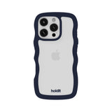Holdit iPhone 16 Pro Wavy Skal - Midnight Blue / Transparent