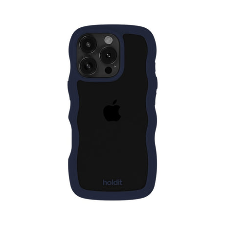 Holdit iPhone 16 Pro Wavy Skal - Midnight Blue / Transparent