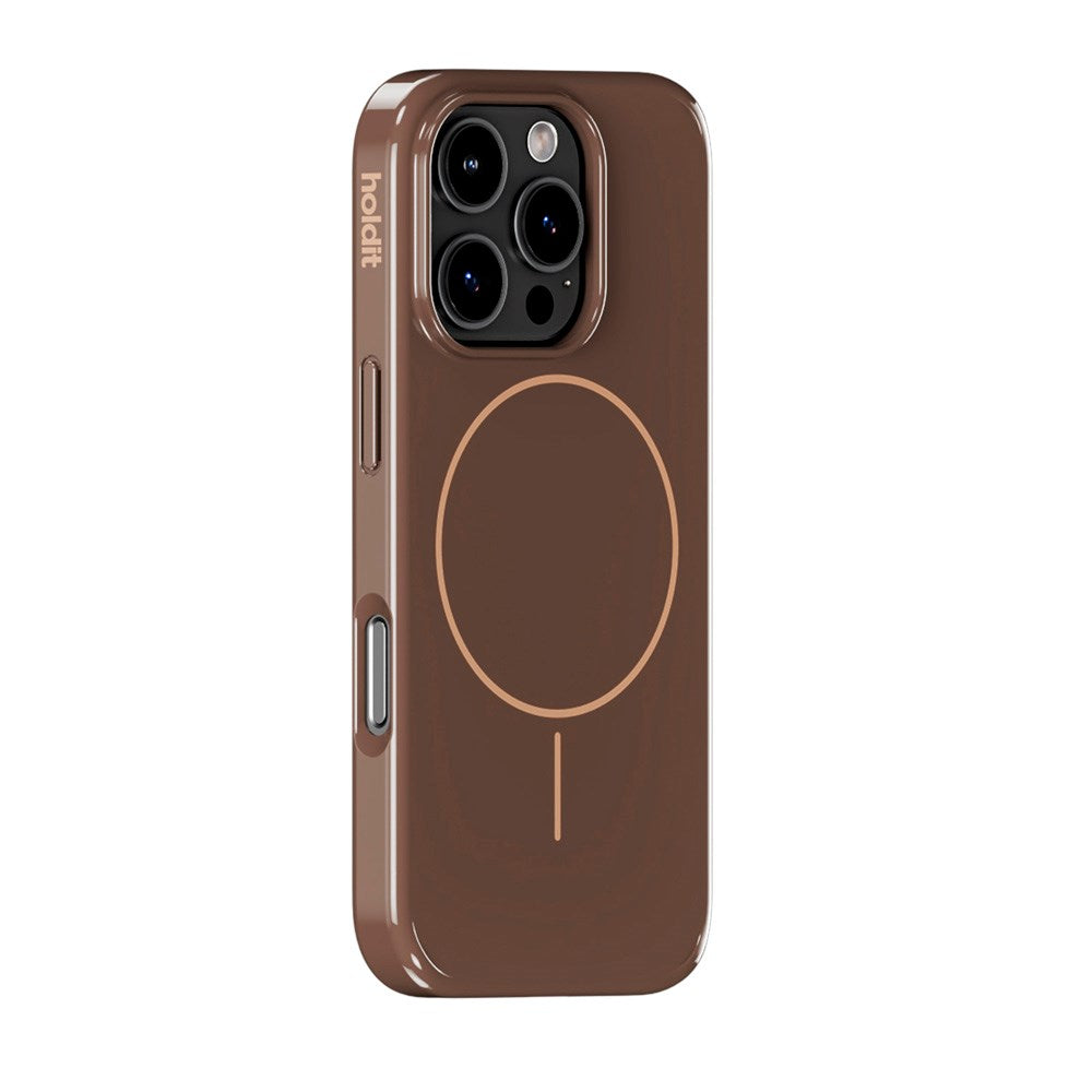 Holdit iPhone 16 Pro Mono Case - MagSafe Kompatibel - Chocolate / Beige