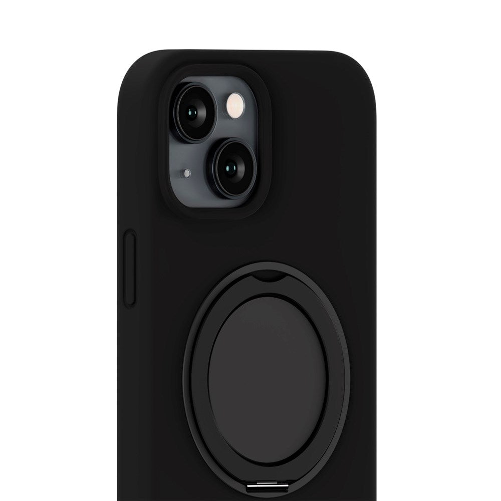 iPhone 16e / 15 Holdit Silikone Stand Skal - Black