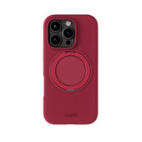 iPhone 16 Pro Holdit Silikone Stand Skal - Red Velvet