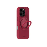 iPhone 16 Pro Holdit Silikone Stand Skal - Red Velvet