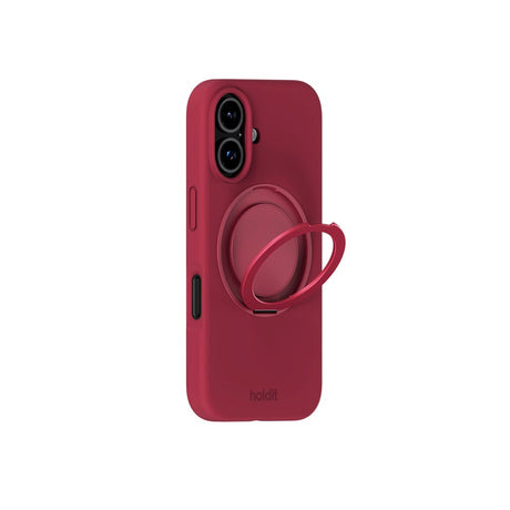 iPhone 16 Holdit Silikone Stand Skal - Red Velvet