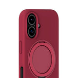 iPhone 16 Holdit Silikone Stand Skal - Red Velvet
