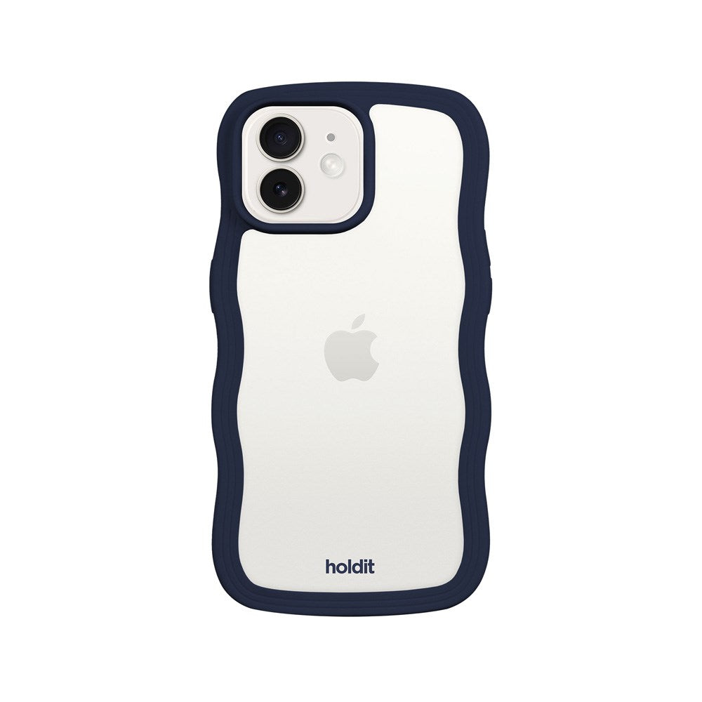 Holdit iPhone 12 / 12 Pro Wavy Skal - Midnight Blue / Transparent
