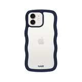 Holdit iPhone 12 / 12 Pro Wavy Skal - Midnight Blue / Transparent