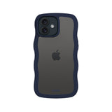 Holdit iPhone 12 / 12 Pro Wavy Skal - Midnight Blue / Transparent