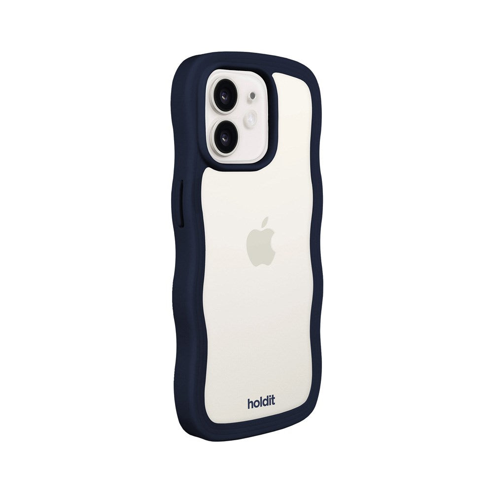 Holdit iPhone 12 / 12 Pro Wavy Skal - Midnight Blue / Transparent