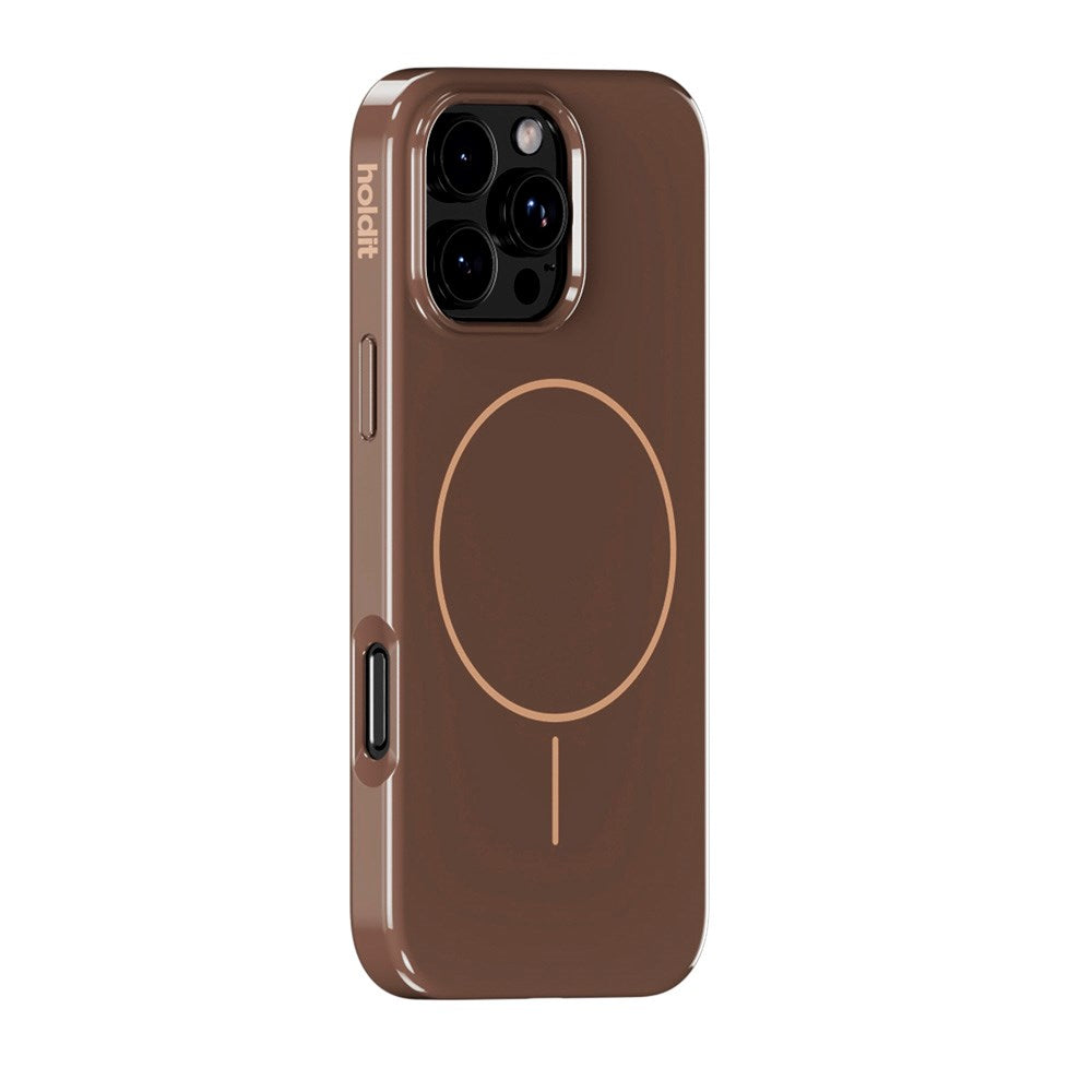 Holdit iPhone 16 Pro Max Mono Case - MagSafe Kompatibel - Chocolate / Beige