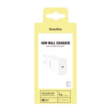 Smartline 40W Väggladdare m. 1x USB-C - Vit