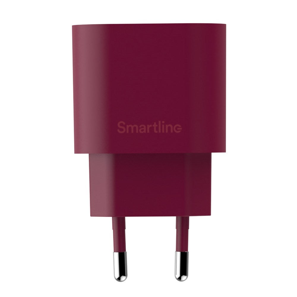 Smartline 20W Väggladdare m. 1 x USB-C – Mörkröd
